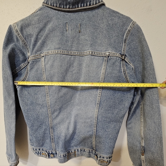 Vintage 90s Y2K The Limited Denim Jacket 100% Cotton Light Blue Jean Large - Picture 10 of 10